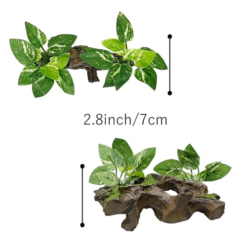 Fish Tank Decorations Aquarium Decor Ornaments Betta Silk Leaf pad Hammock Artifical Driftwood Cave Goldfish Bowl Accessories (Type-H) - color: Type-h
