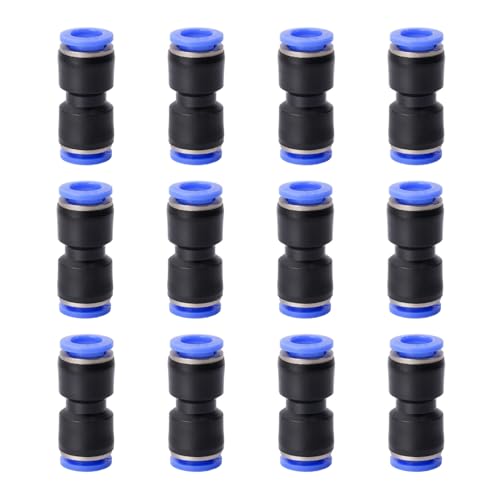 12PCS Straight Push Connectors Quick Release Plastic Push to Connect Fittings 3/8" inch Quick Connect Air Hose Fittings (3/8'', Blue) - size: 3/8'' 12PCS