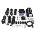 12V Solenoid Valve Air Ride Suspension manifold 8-Valve With 10-Button Wireless Remote Controller, equipped with Five Display Air Pressure Gauge Red - color: Red Gauge
