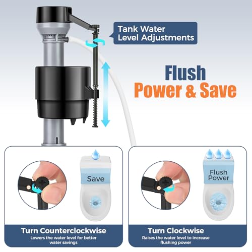 Universal Toilet Flusher Replacement Kit, Water-Saving & Height Adjustable Fill Valve, 2-Inch Flapper, Quiet & Anti-Siphon Toilet Repair Kit Inside Tank, Easy to Install (Red, 1-Pack) - color: Red
