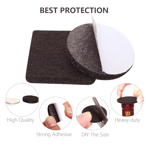 Yelanon Felt Furniture Pads for Hardwood Floors -36 Pcs 2" Premium Floor Protectors for Furniture, Felt Pads for Chair Legs, Brown - size: 36 pcs 2" Square Brown