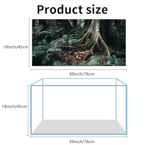 COMSUN 3 Pack Terrarium Background, 30x18 inches Polyester Reptile Background, Cloth Terrarium Background, Tropical Green Tree Fern & Gobi Desert Sunshine Cactus Rock Terrarium Background - size: 30x18 Inch
