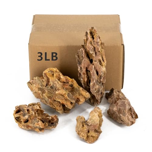 Aquariums Stones Natural Rocks 3lb Aquarium Rock for Fish Tank Aquascaping,Aquariums,Terrariums,Vivariums,Decorative Stone,Reptile Enclosures,Paludariums,and Gardens-（2-5 Inch）