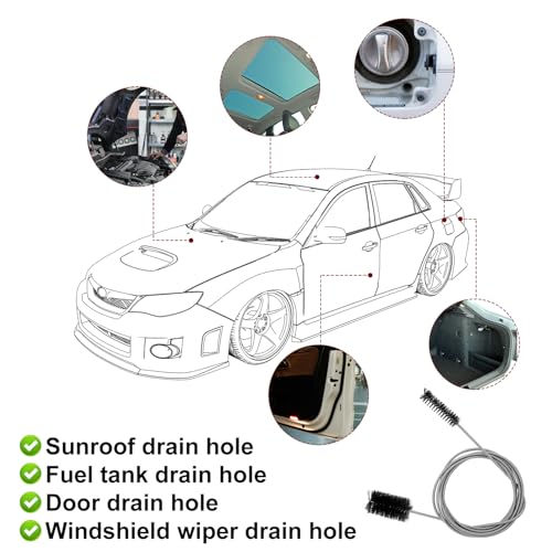 Flexible Tube Brushes, 66.93-Inch Pipe Brushes Hose Cleaning Tool Long Drain Snake Brush Sunroof Drain for Fridge Curved Pipes and Slim Holes Cleaning