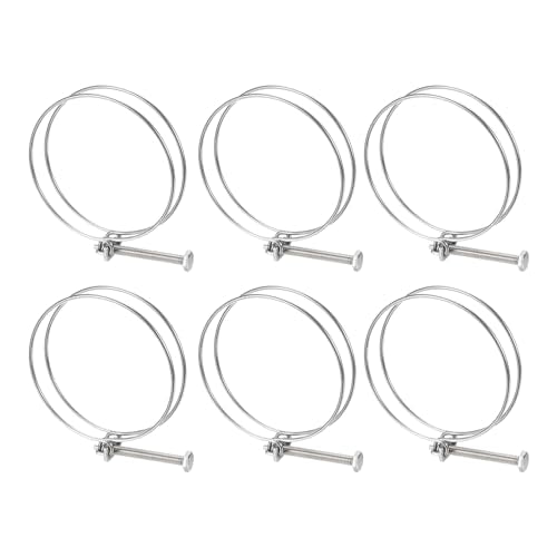 uxcell 6Pcs Double Wire Hose Clamp, 98-105mm Adjustable Stainless Steel Wire Hose Clips with M8 Bolt for Dust Collection Hose, Pump Hose Pipe - size: 98-105mm
