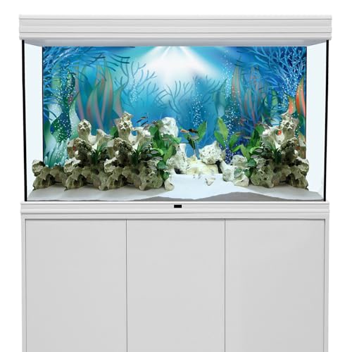 AWERT Vinyl 36x20 inches Underwater World Aquarium Background Aquatic Plants Coral Pearls Fish Tank Background Tropical Terrarium Background - size: 36x20in/90x50cm