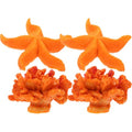 TOYANDONA Aquarium Artificial Coral Reef Sea Star Set 4Pcs Fish Tank Decor Ornaments for Home Office Desktop Landscape 2.36In Resin Miniature Accessories