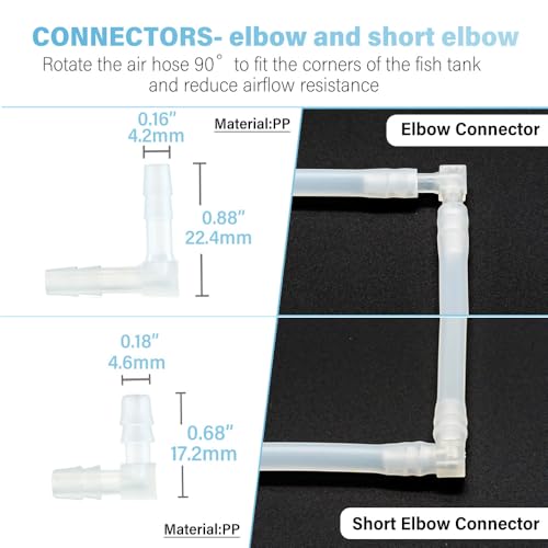 LINLAN 26 Feet 3/16''Silicone Airline Tubing with DIY Storage Box, Aquarium Air Pump Accessory Kit, 4 Check Valves, 6 Control Valves, 24 Connectors, 18 Suction Cup, for Fish Tank