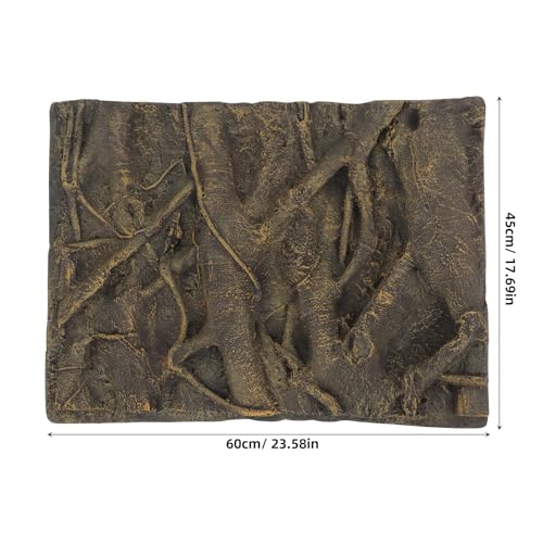 balacoo 3D Foam Rock Reptile Background Aquarium Background Rain Forest Tree Roots Fish Tank Decorations (Brown)