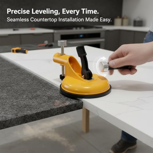 2026 New Adjustable Height Setter - Professional Countertop Leveling Tool, Vacuum Suction Floor Gap Fixer Tool, Granite Marble Countertop Seam Leveling Tool, Countertop Alignment Clamps (Orange)