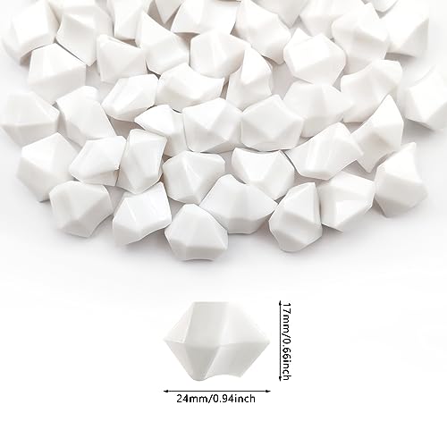 White Vase Fillers for Home Decor, Fake Crushed Ice Cubes, Vase Fillers, 150 pcs Reusable Fake ice Cubes for Photography Accessories Props Decoration for Wedding - color: White-16*22mm-150pcs