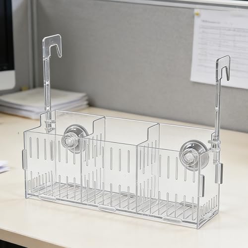 Hydroponic Plant Holder – Transparent Double-Hook Aquarium Holder, Adjustable Acrylic Aquatic Plant Planter, Durable Plants Rest, Underwater Vine Moss Decoration for Aquarium Corner - size: Three grids