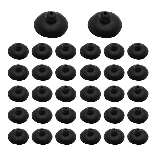 32PCS 28mm Dia Black Aquarium Suction Cup Clips, Soft Rubber Fish Tank Attachments for Pump Lines, Overhead Tube Organization and Aeration Setup - size: 32PCS 28mm