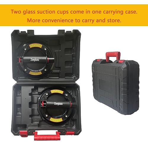 8 inch Glass Suction Cups 2 Pack Heavy Duty Vacuum Suction Cup to Lift Large Glass, Industrial Suction Cup Lifter for Window, Tile, 480 lbs Load Capacity, Air Pump