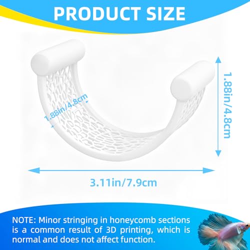 White Betta Fish Hammock,Betta Fish Tank Accessories Decorations,Safe Floating Aquarium Rest Ledge for Bettas,Nano Fishs,Small Fish Shrimp (White) - color: White