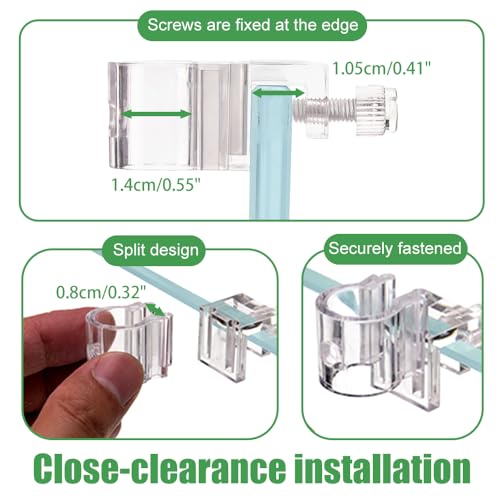 DONGKER Aquarium Plant Holder,6 PCS Reusable Fish Tank Hanging Plant Cups for 0.39"/0.3"-0.6" Aquarium Tank Glass Thickness - color: S