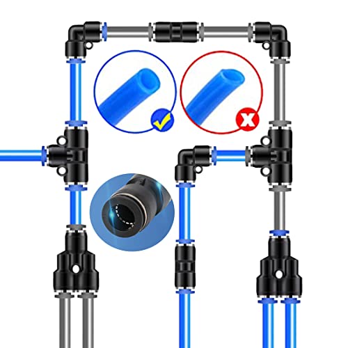 ELANE 40 Pcs Quick Connect Air Hose Fittings,1/4 Air Line Fittings Push To Connect,1/4 Air Hose Fittings,1/4 Push to Connect Fittings - size: 6mm-1/4"