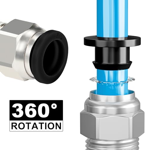 1/2″OD Compressed Air Piping System and Shop Air Line Kit with 100ft TPEE Tubing 3/8″ID, 27-Piece Air Push to Connect Kit