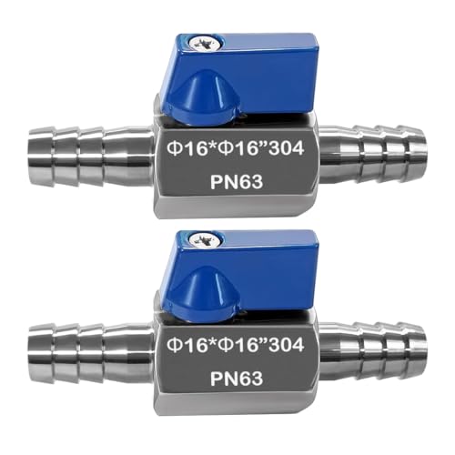 Beduan 2PCS 5/8" Hose ID Barb Ball Valve 304 Stainless Steel Mini Shut Off Valve for Water Gas Fuel Drip Irrigation and Aquariums - size: 5/8" Hose Barb