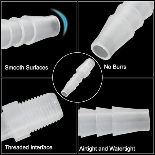 PATIKIL 1/4" Barb x 1/8" G Male Connector, 5 Pcs Plastic Hose Barb Fitting Industrial Hose Barb to Pipe Fitting Connect for Water Liquid Air Fuel - size: 1/4" x 1/8"