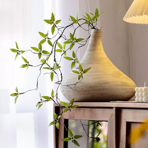 Melorca&Guilla Artificial Plants,2PCS 43.3" Green Faux Branches for Vase,Faux Greenery Stems Vase Branches Fake Plants Artificial Branches for Shop Garden Office Home Décor (2, Myrtus communis) - color: Myrtus Communis