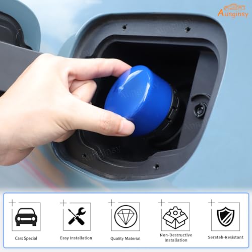 Aunginsy Capless Gas Cap Dirt, Water & Dust Cover Fuel Filler Cover Compatible with Ford Maverick 2022-2025 Cap & Shield Capless Gas Cap Fuel Filler Nozzle Cover Protection ABS Accessories - color: Blue