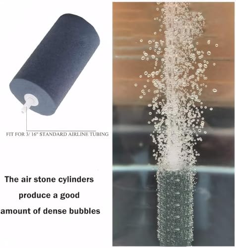 Large Air Stone, Air Stone Hydroponics, 4 x 2 Inch Large Air Stone Cylinder Bubble Diffuser for Aquarium, Fish Tank, Pond and Hydroponics Air Pump, Growing System, Circulation - color: 12-Pack