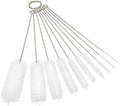 10" Lab Tube Cleaning Brush Set (10-Pack Master Kit) - Flexible Stainless Steel Handles & Multi-Size Nylon Bristles for Test Tubes, Bottles, Pipes, and Deep Detailing, White - color: White, size: 10pk - 2mm 3mm 4mm 5mm 6mm 8mm 12mm 16mm 20mm 24mm
