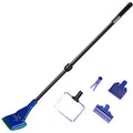Aquarium Cleaning Tools Kit 5 In 1 Function for Long Deep Fish Tank, Adjustable Length Rod, Including Algae Scrape, Cleaning Sponge, 3.9" Small Fishnet, Gravel Rake, Plant Fork