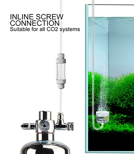 Aquarium CO2 Bubble Counter with Built-in Check Valve for CO2 Generator Regulator, Double-Head - color: double-head