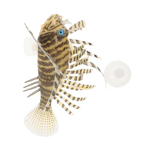 YARNOW Fish Tank Accessory Realistic Landscape Fake Fish Safe Suction Cup Silicone