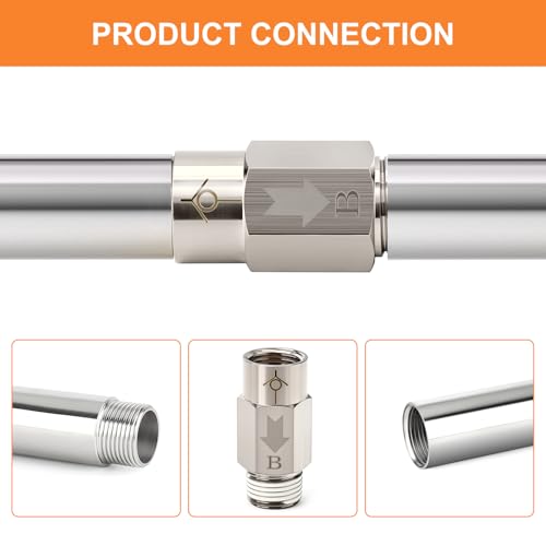 GASHER 2Pcs One-Way Non-return Check Valve 1/4" Male x 1/4" Female Thread, Prevent Water Back-flow - size: 0.25 Inch
