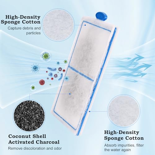 hygger 10 Pack Replacement Aquarium Carbon Filter Cartridges Hang On Back Filter HG149-M HG149-L