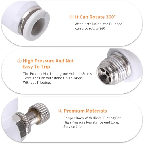 10Pcs Push to Connect Air Flow Control Valve, White 5/16in Tube OD x 1/8" Male Thread 90 Degree Elbow Speed Control Valve Pneumatic Connector Quick Fittings - size: Male Thread G1/8 x White_Standard (10pcs)