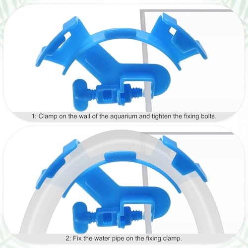 M METERXITY 4-Pack Aquarium Water Pipe Clamp, ABS Plastic Adjustable Aquarium Tube Holder Fish Tank Hose Holder Fixed Clamp Fixing Clip for 12-16mm Hoses Aquarium Equipment Accessories