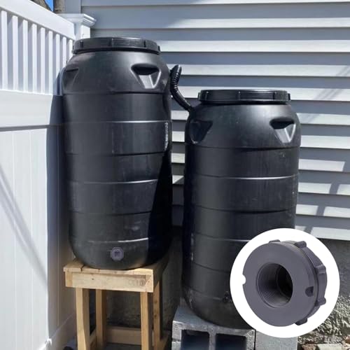 ChillWaves PVC Bulkhead Fitting 1-1/2" Double Thread Connector Adapter with Plugs for Water Tank, Aquariums, Rain barrels(2-PACK) - size: 1-1/2 INCH, style: Bulkhead Fitting + Plug