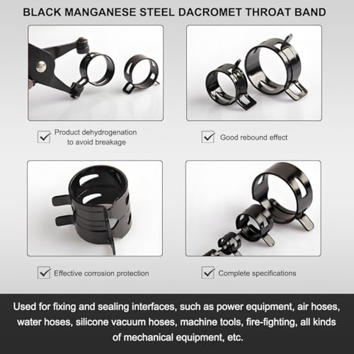 Wevdn 20PCS 5/16" ID Spring Band Type Clamps, 8mm Manganese Steel Fuel Line Pipe Spring Hose Clip, Low Pressure Air Clip Vacuum Hose Water Pipe Silicone Tube Clamps Fasteners - color: 8mm, size: 20PCS