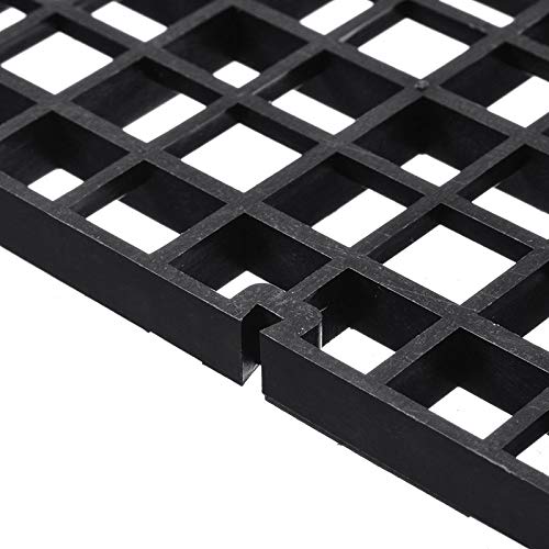 RLECS 2pcs 30cm x 15cm Plastic Grid Divider Tray Egg Crate Louvre Aquarium Fish Tank Bottom Isolation, Black