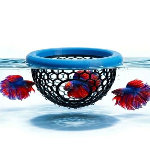 Formit Crafts Floating Betta Hide & Shrimp Cave – Aquarium Resting Hammock & Decorative Shelter, Feeding Ring & Safe Resting Shelter for Betta, Shrimp & Small Fish – Eco‑Safe