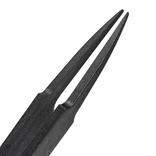 uxcell Plastic Anti-static Tweezers, Precision Point Tip for Jewelry Craft DIY Beauty Electronics Repair Tool Black - style: Point Tip