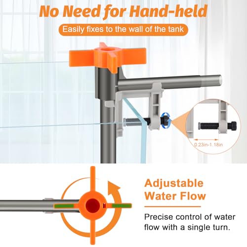 AQQA Aquarium Siphon Vacuum and Water Changer Kit, Extendable Length to 38.2'', Perfect for Simultaneous Water Changing and Cleaning in Small Fish Tanks, Gravel and Sand Cleaning (M) - size: M