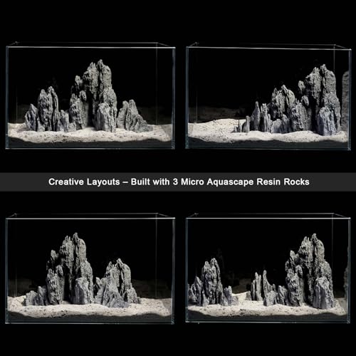 FZONE Resin Seiryu Stone Model Ph-Neutral Aquarium Rocks for aquascaping, Micro-Landscapes