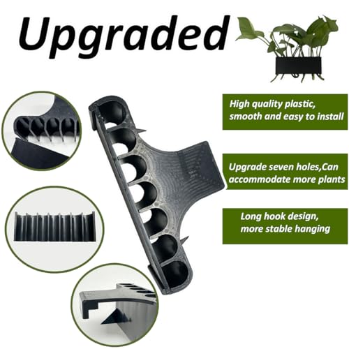 2Pcs 7 Holes Aquarium Plant Holders, Plant Holder for Aquarium with Hooks, Transparent