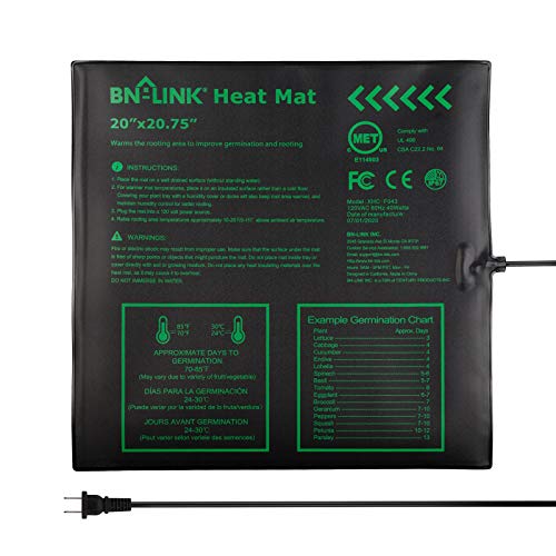 BN-LINK Seedling Heat Mat Warm Hydroponic Heating Pad Waterproof 20" x 20.75" for Seed Starting Greenhouse and Germination - size: 20 x 20.75