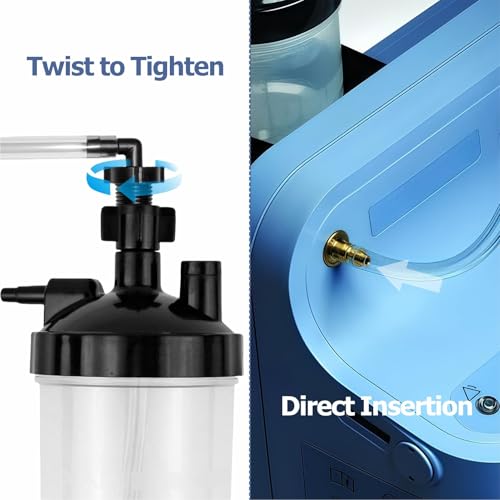 Humidifier Bottle Connecting Tube Compatible with EverFlo 5L Oxygen Concentrator, O2 Generator Humidifier Water Cup Adapter Elbow, 12"L, 5 Pcs