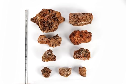 Maple Leaves Stone Natural Rocks (18lbs, 3~9 inches,9pcs) for Aquarium, Paludarium, Terrariums, Decorative of Forest Creeks, lakesides, and Streams - size: 14 Maple Leaves Stone(3-9 inches,18lbs)