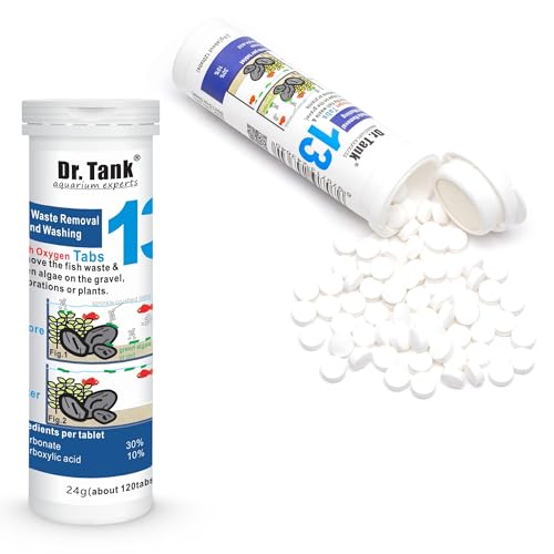 Dr. Tank #13 Fish Waste Removal & Sand Washing - Aquarium Gravel Cleaner - Removes Fish Waste & Improves Water Clarity, Safe for Fish & Aquatic Plants - 120 Tablets