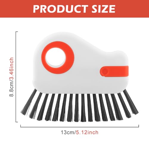 2Pcs 2 in 1 Groove Cleaning Brush, Window Track Cleaning Tools with Hidden Scraper, Multifunctional Hard Bristle Grip Brush for Sliding Door Track, Window Sill