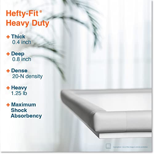 Roving Cove HeftyFit Edge Corner Protector Baby Proofing (Large 15ft Edge 4 Corners), Heavy-Duty, Soft NBR Rubber Foam, Furniture Fireplace Safety Bumper Guard, 3M Adhesive, Oyster White (Off White) - color: Oyster White, size: Large 15 feet
