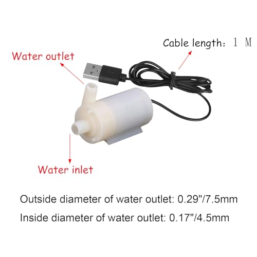 3PCS DC 3-5V USB Micro Submersible Mini Water Pump,Small Aquarium Pump for Fish Tank Aquariums Pond Fountain Hydroponics Garden (White) - color: White